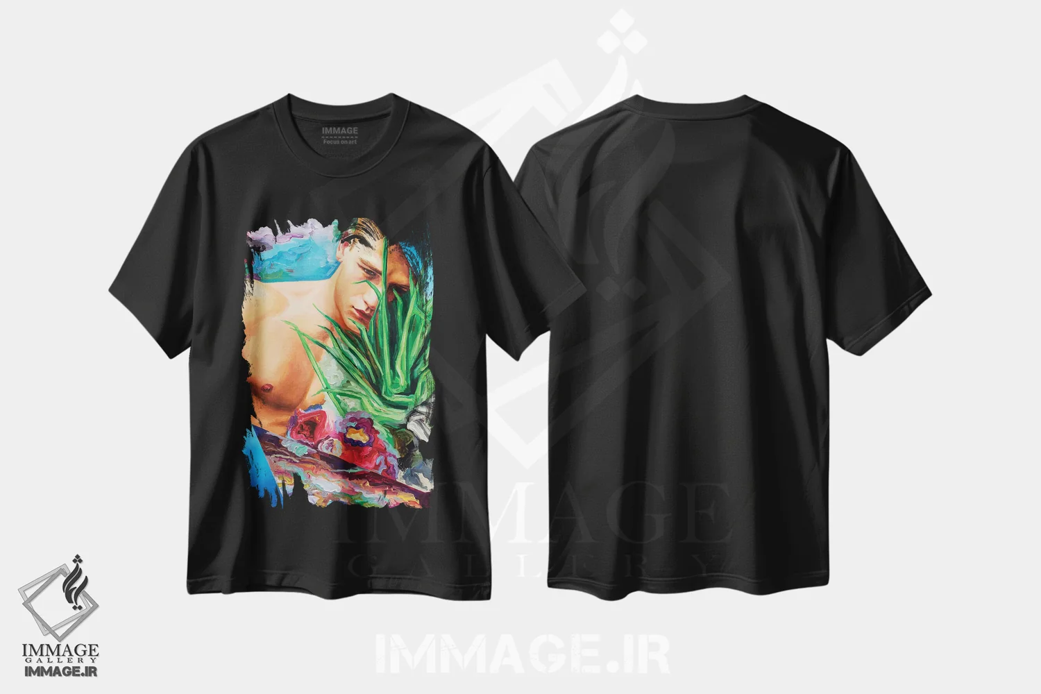 تیشرت مشکی طرح دار آدم، هنر فاخر معاصر اثر الکساندر بالبیشف | immage.ir