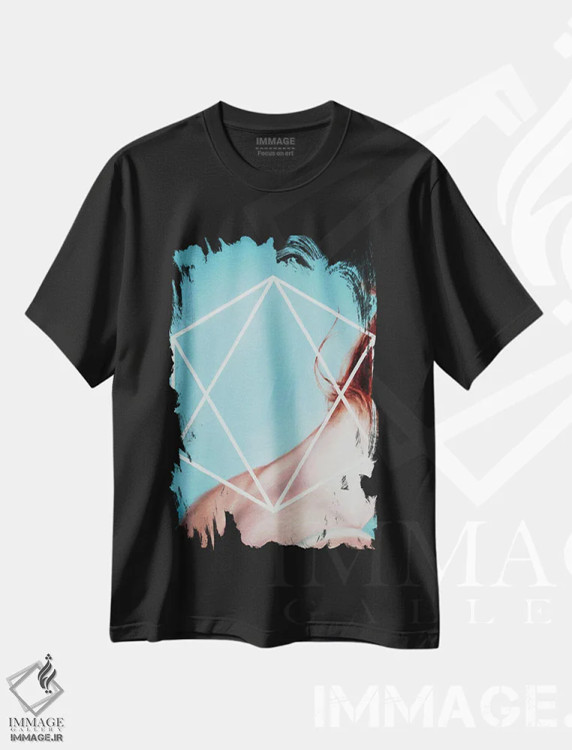 تیشرت مشکی طرح دار شش ضلعی، هنر فاخر معاصر اثر الکساندر بالبیشف | immage.ir