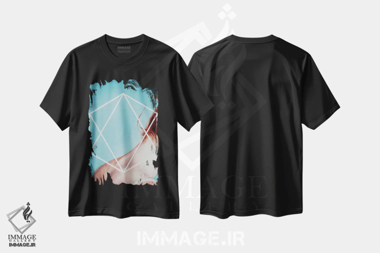 تیشرت مشکی طرح دار شش ضلعی، هنر فاخر معاصر اثر الکساندر بالبیشف | immage.ir
