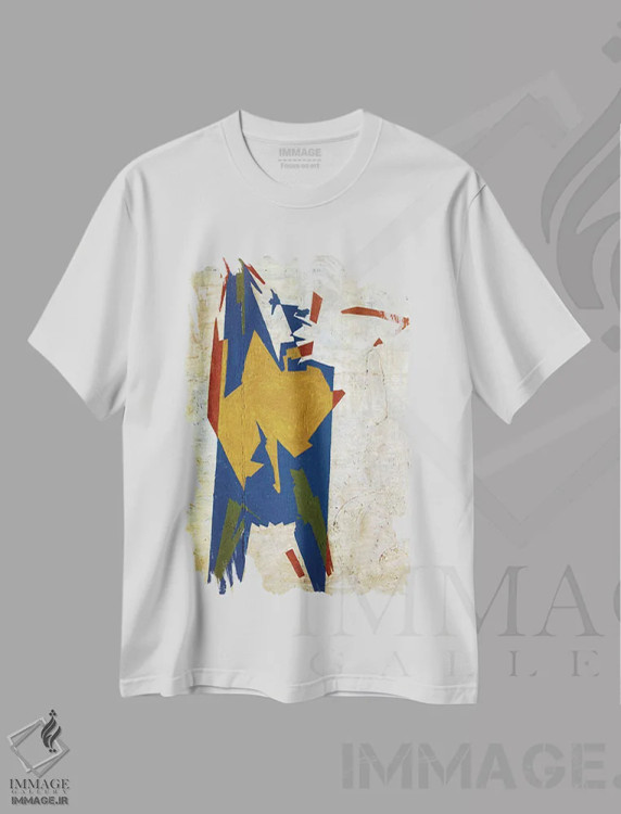 تیشرت سفید طرح دار مرد اثر الکساندر بالبیشف | immage.ir
