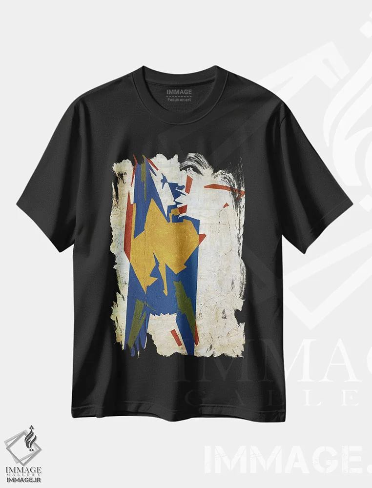 تیشرت مشکی طرح دار مرد اثر الکساندر بالبیشف | فروشگاه ایماژ