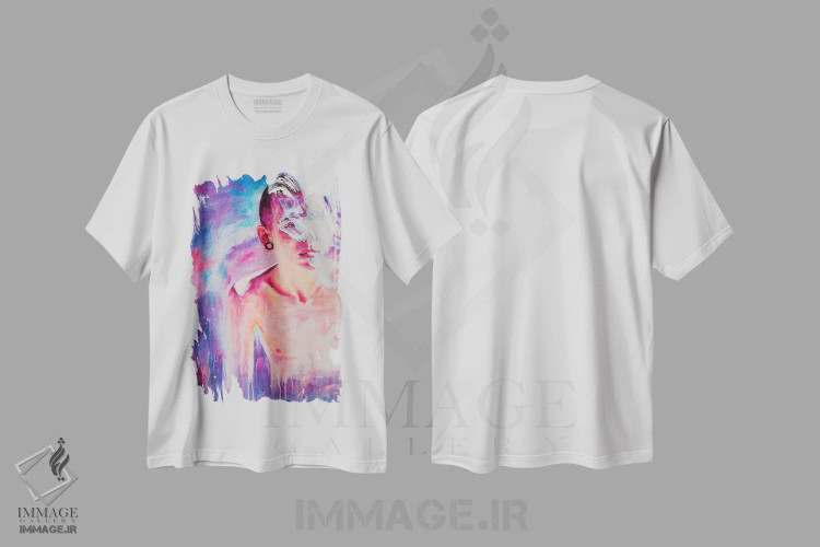 تیشرت سفید طرح دار سحابی، هنر فاخر معاصر اثر الکساندر بالبیشف | فروشگاه ایماژ