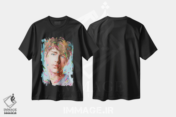 تیشرت مشکی طرح دار نیکلاس، هنر فاخر معاصر اثر الکساندر بالبیشف | فروشگاه ایماژ