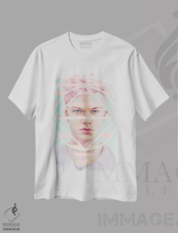 تیشرت سفید طرح دار دایره پاچکو، هنر فاخر معاصر اثر الکساندر بالبیشف | immage.ir