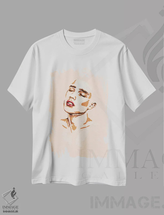 تیشرت سفید طرح دار صورتی، هنر فاخر معاصر اثر الکساندر بالبیشف | immage.ir