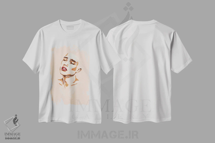 تیشرت سفید طرح دار صورتی، هنر فاخر معاصر اثر الکساندر بالبیشف | immage.ir