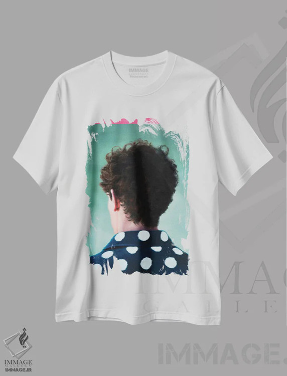 تیشرت سفید طرح دار پیراهن خال خال، هنر فاخر معاصر اثر الکساندر بالبیشف | فروشگاه ایماژ