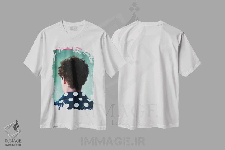 تیشرت سفید طرح دار پیراهن خال خال، هنر فاخر معاصر اثر الکساندر بالبیشف | فروشگاه ایماژ