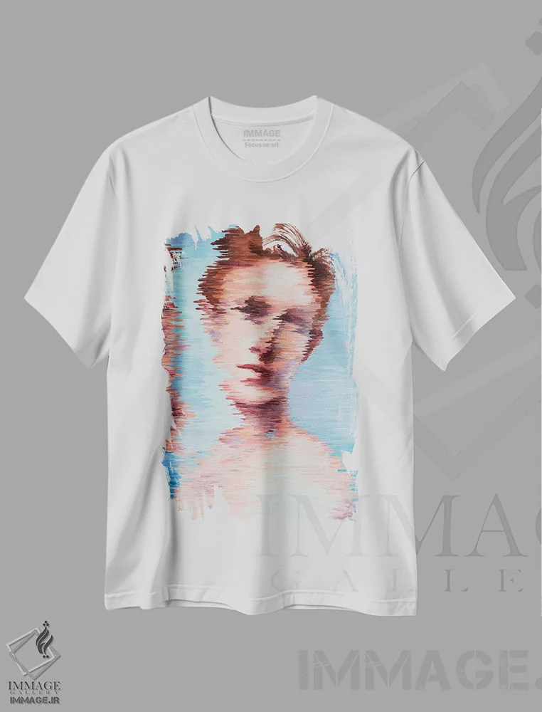تیشرت سفید طرح دار شکاف، هنر فاخر معاصر اثر الکساندر بالبیشف | immage.ir