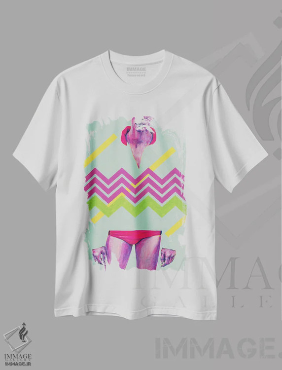 تیشرت سفید طرح دار سویشرت، هنر فاخر معاصر اثر الکساندر بالبیشف | immage.ir