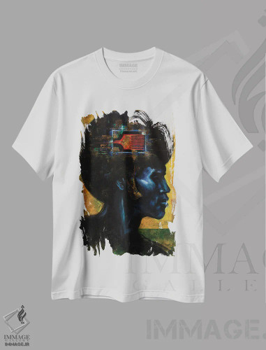 تیشرت سفید طرح دار شانه روح دو، هنر آمریکایی آفریقایی تبار اثر جیسون اوبرایان | فروشگاه ایماژ