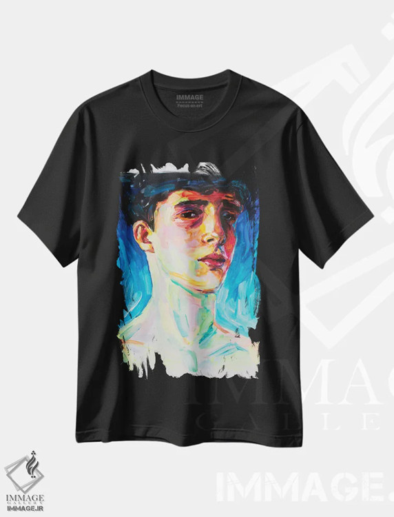 تیشرت مشکی طرح دار آرزوهای تاریک یک، هنر فاخر معاصر اثر الکساندر بالبیشف | immage.ir