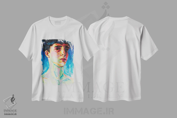 تیشرت سفید طرح دار آرزوهای تاریک یک، هنر فاخر معاصر اثر الکساندر بالبیشف | فروشگاه ایماژ