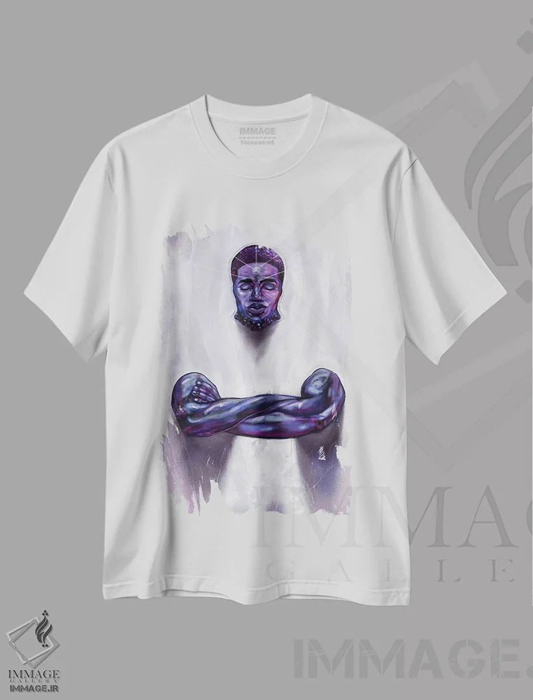 تیشرت سفید طرح دار حالت جامد شکست ناپذیر، هنر آمریکایی آفریقایی تبار اثر جیسون اوبرایان | immage.ir