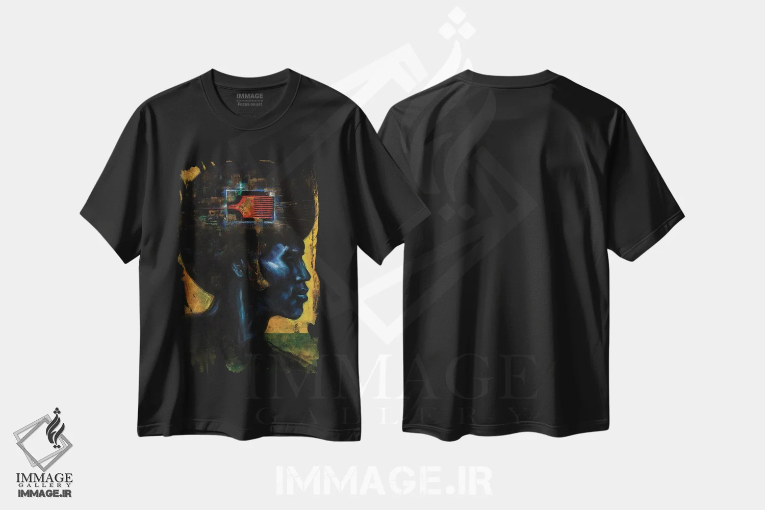 تیشرت مشکی طرح دار شانه روح دو، هنر آمریکایی آفریقایی تبار اثر جیسون اوبرایان | immage.ir