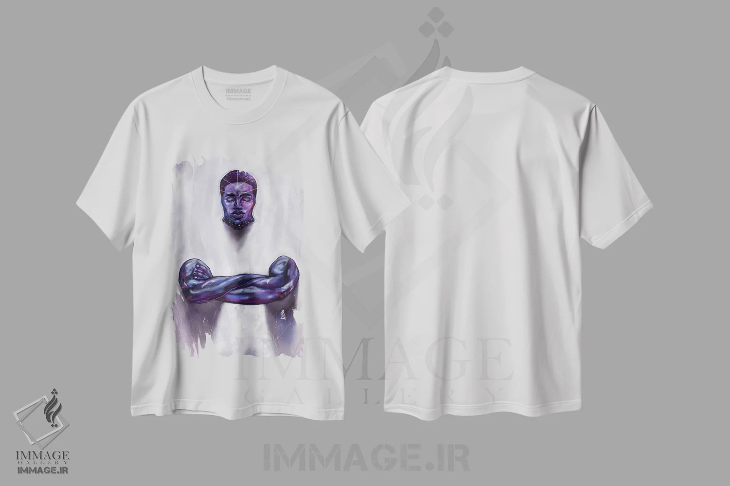 تیشرت سفید طرح دار حالت جامد شکست ناپذیر، هنر آمریکایی آفریقایی تبار اثر جیسون اوبرایان | immage.ir