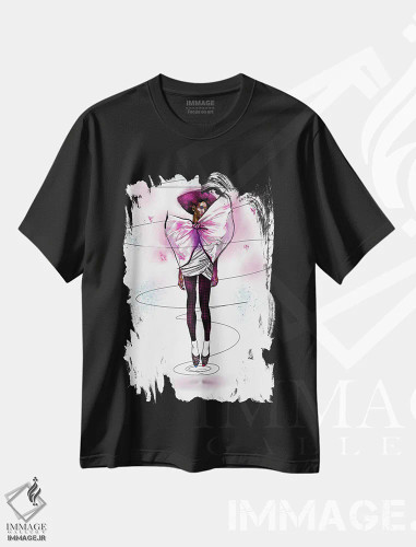 تیشرت مشکی طرح دار شناور، هنر آمریکایی آفریقایی تبار اثر جیسون اوبرایان | فروشگاه ایماژ