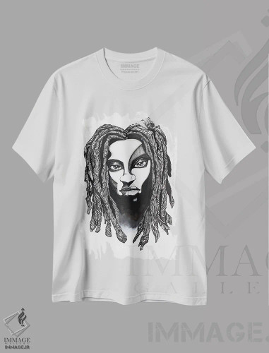 تیشرت سفید طرح دار این تاج من است، هنر آمریکایی آفریقایی تبار اثر جیسون اوبرایان | فروشگاه ایماژ