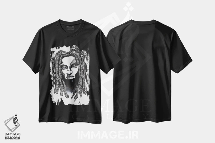 تیشرت مشکی طرح دار این تاج من است، هنر آمریکایی آفریقایی تبار اثر جیسون اوبرایان | immage.ir