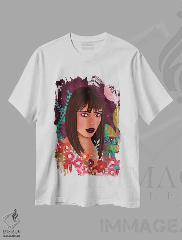 تیشرت سفید طرح دار جادو در هوا، هنر دیجیتال اثر اولیویا بورکی | immage.ir