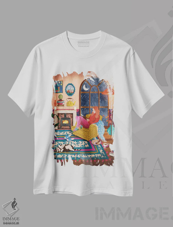 تیشرت سفید طرح دار دل نشینی زمستانی، مدیوم اثر اولیویا بورکی | فروشگاه ایماژ