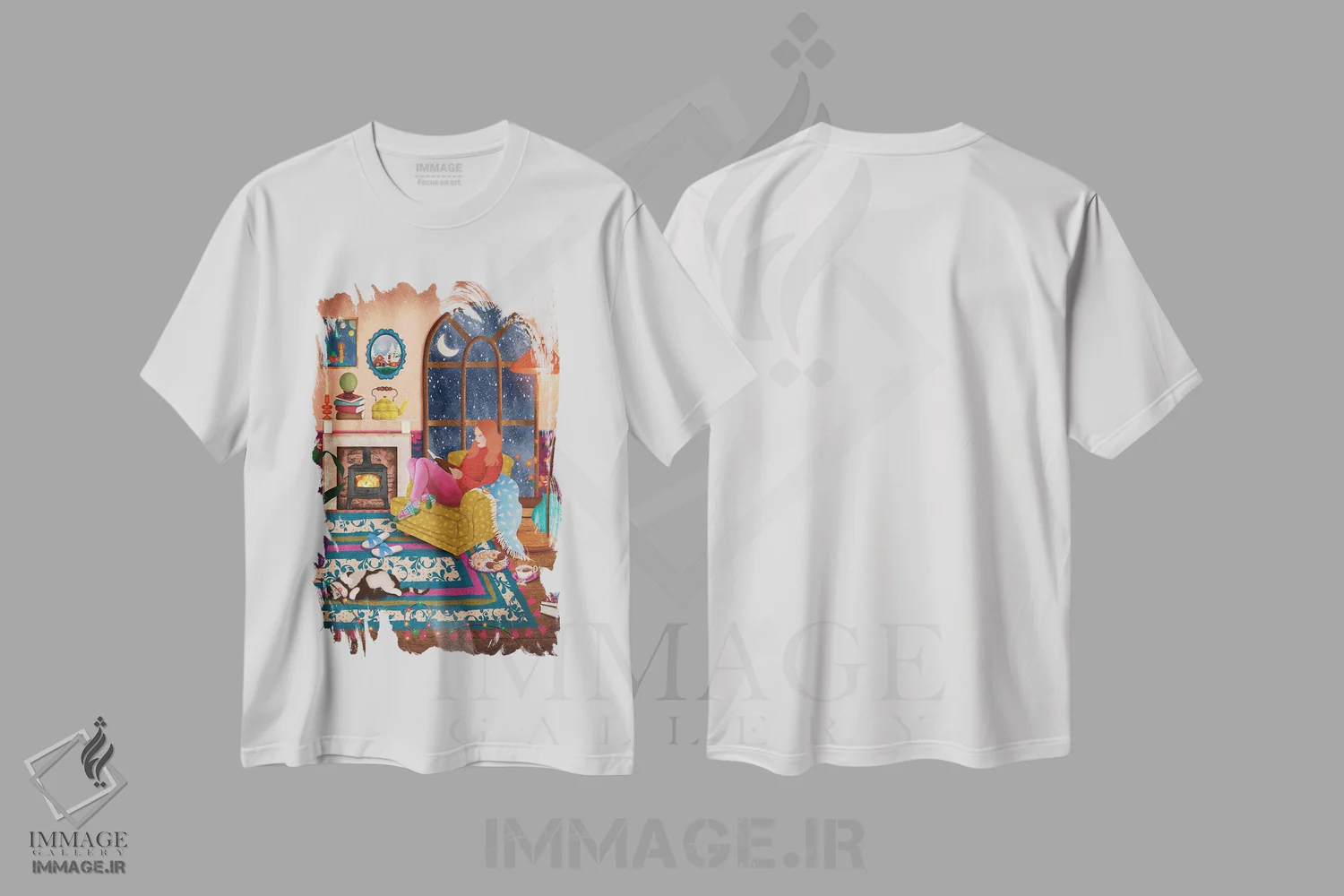 تیشرت سفید طرح دار دل نشینی زمستانی، مدیوم اثر اولیویا بورکی | فروشگاه ایماژ