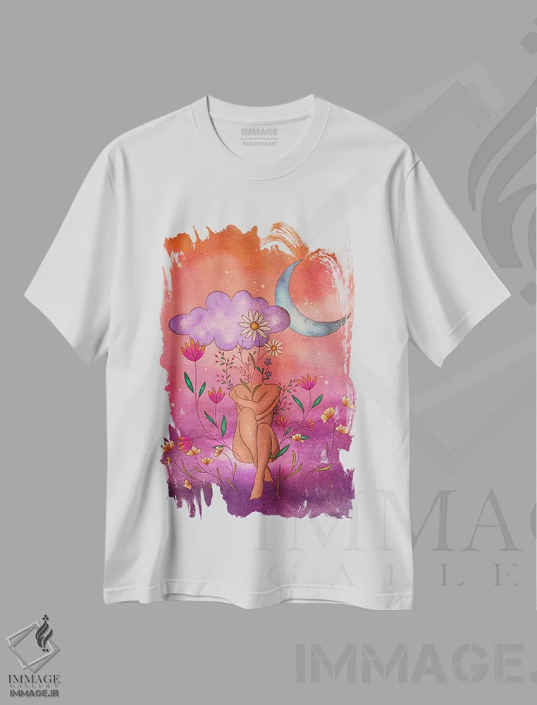 تیشرت سفید طرح دار تو دوست داشته می شوی، مدیوم اثر اولیویا بورکی | فروشگاه ایماژ