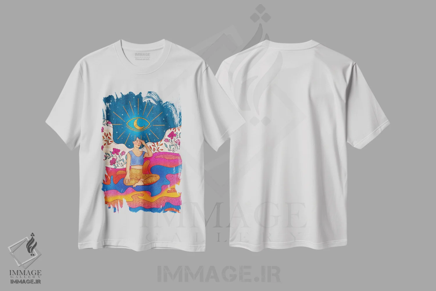 تیشرت سفید طرح دار زنِ دوراندیش، دکوراسیون جایگزین اثر اولیویا بورکی | فروشگاه ایماژ
