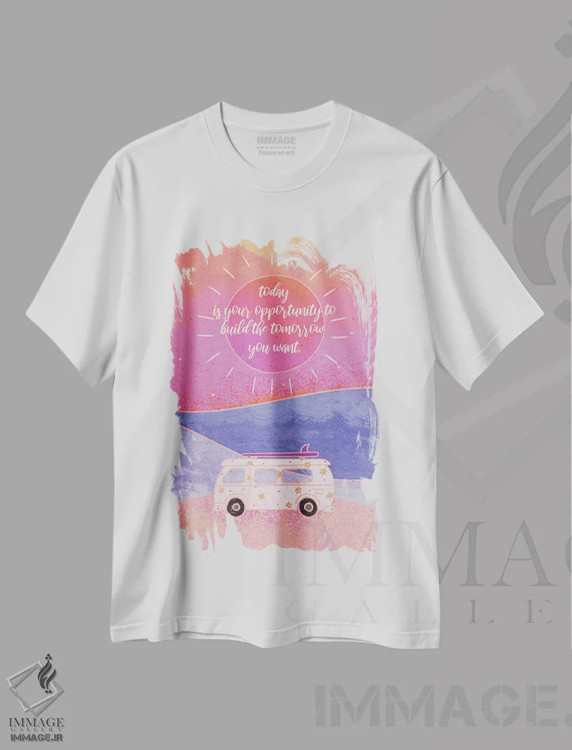 تیشرت سفید طرح دار فردایت را بساز، دکور بوهمی اثر اولیویا بورکی | فروشگاه ایماژ