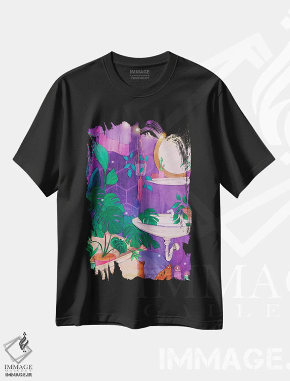 تیشرت مشکی طرح دار جادوی حمام، تزئینی اثر اولیویا بورکی | immage.ir