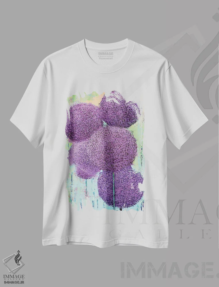 تیشرت سفید طرح دار آلیوم VI، آبستره اثر اولنا بوگاتسکا | فروشگاه ایماژ
