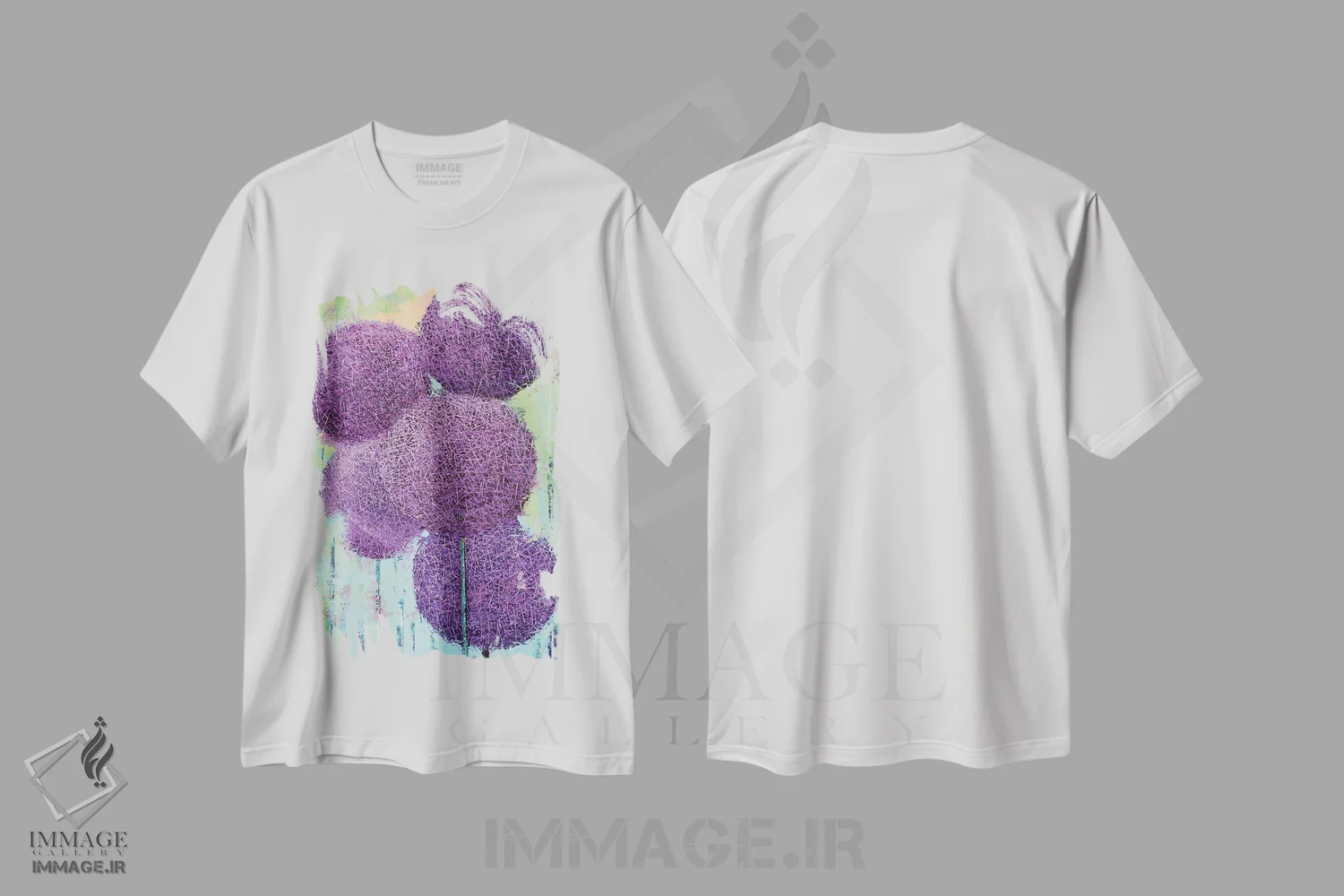 تیشرت سفید طرح دار آلیوم VI، آبستره اثر اولنا بوگاتسکا | فروشگاه ایماژ