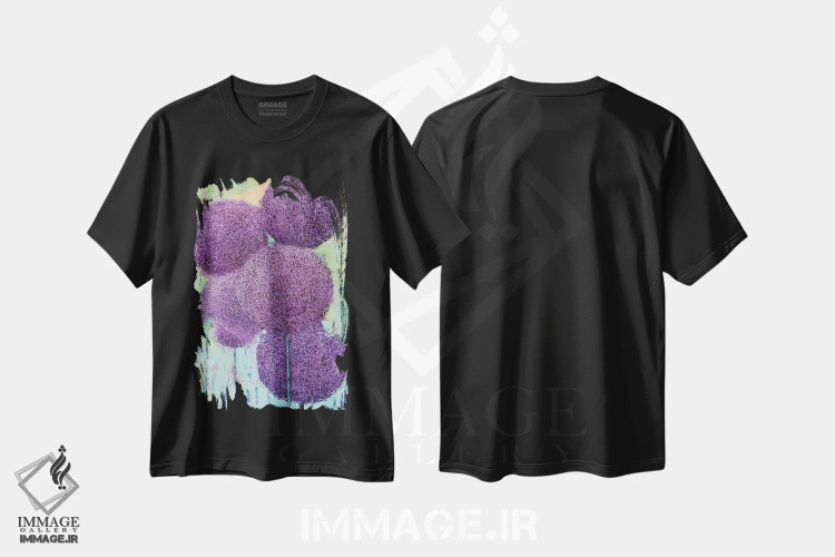 تیشرت مشکی طرح دار آلیوم VI، آبستره اثر اولنا بوگاتسکا | immage.ir