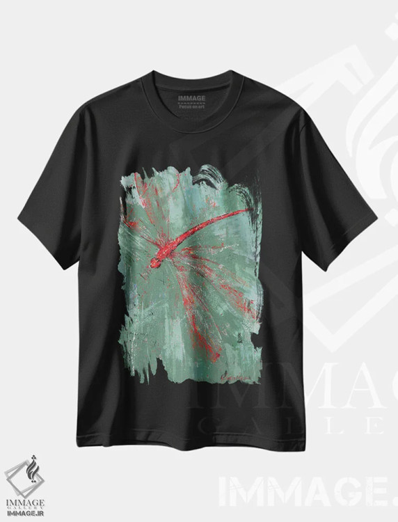 تیشرت مشکی طرح دار سنجاقک VII، دکور معاصر اثر اولنا بوگاتسکا | فروشگاه ایماژ
