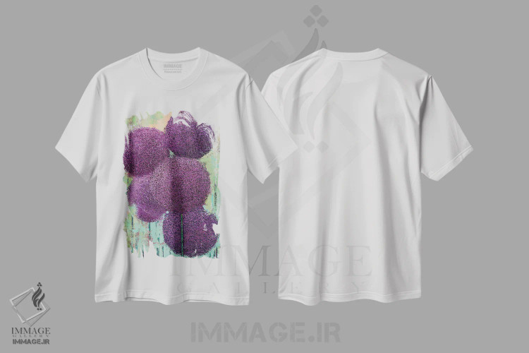 تیشرت سفید طرح دار آلیوم VI، آبستره اثر اولنا بوگاتسکا | immage.ir