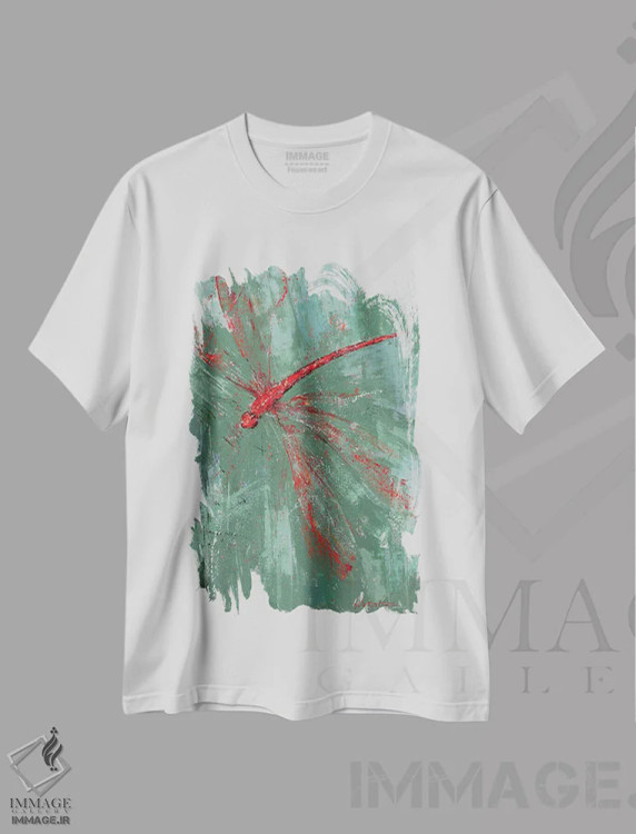 تیشرت سفید طرح دار سنجاقک VII، دکور معاصر اثر اولنا بوگاتسکا | immage.ir