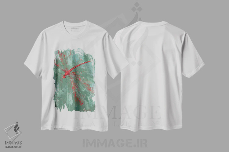 تیشرت سفید طرح دار سنجاقک VII، دکور معاصر اثر اولنا بوگاتسکا | immage.ir