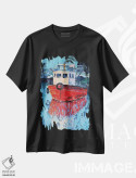 تیشرت مشکی طرح دار یافا، آبستره اثر اولنا بوگاتسکا | immage.ir