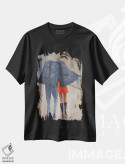تیشرت مشکی طرح دار باران، هنر فاخر معاصر اثر اولنا بوگاتسکا | immage.ir