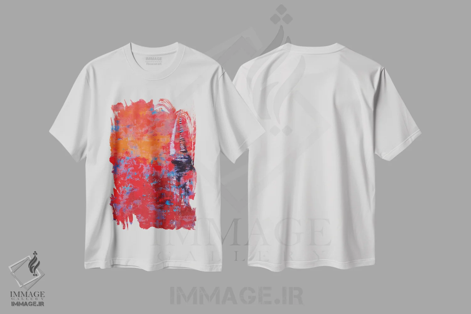 تیشرت سفید طرح دار بادبان III، آبستره اثر اولنا بوگاتسکا | فروشگاه ایماژ