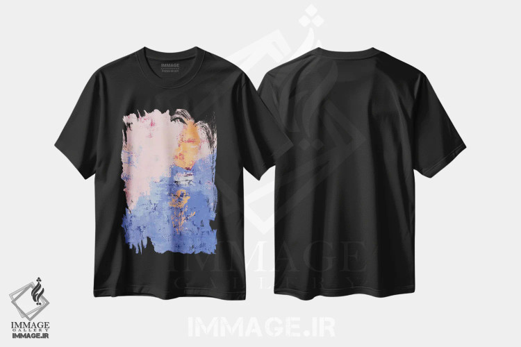 تیشرت مشکی طرح دار بادبان IV، آبستره اثر اولنا بوگاتسکا | فروشگاه ایماژ