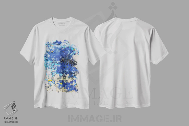 تیشرت سفید طرح دار کار و بار زنبورها، آبستره اثر اولنا بوگاتسکا | immage.ir