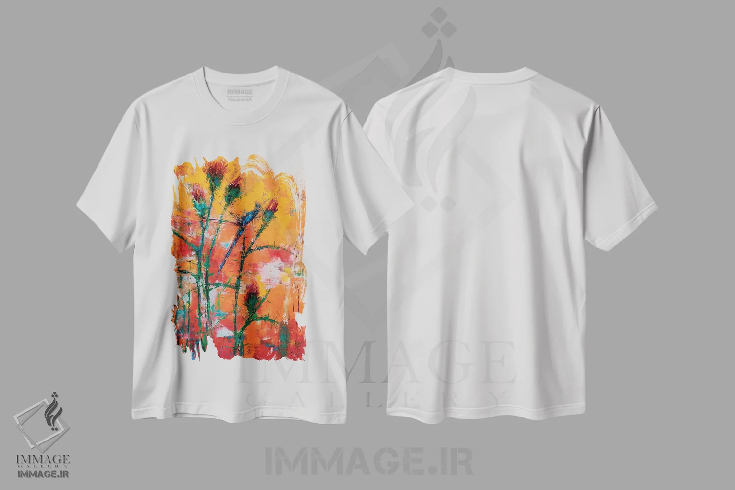تیشرت سفید طرح دار خار، هنر فاخر معاصر اثر اولنا بوگاتسکا | immage.ir