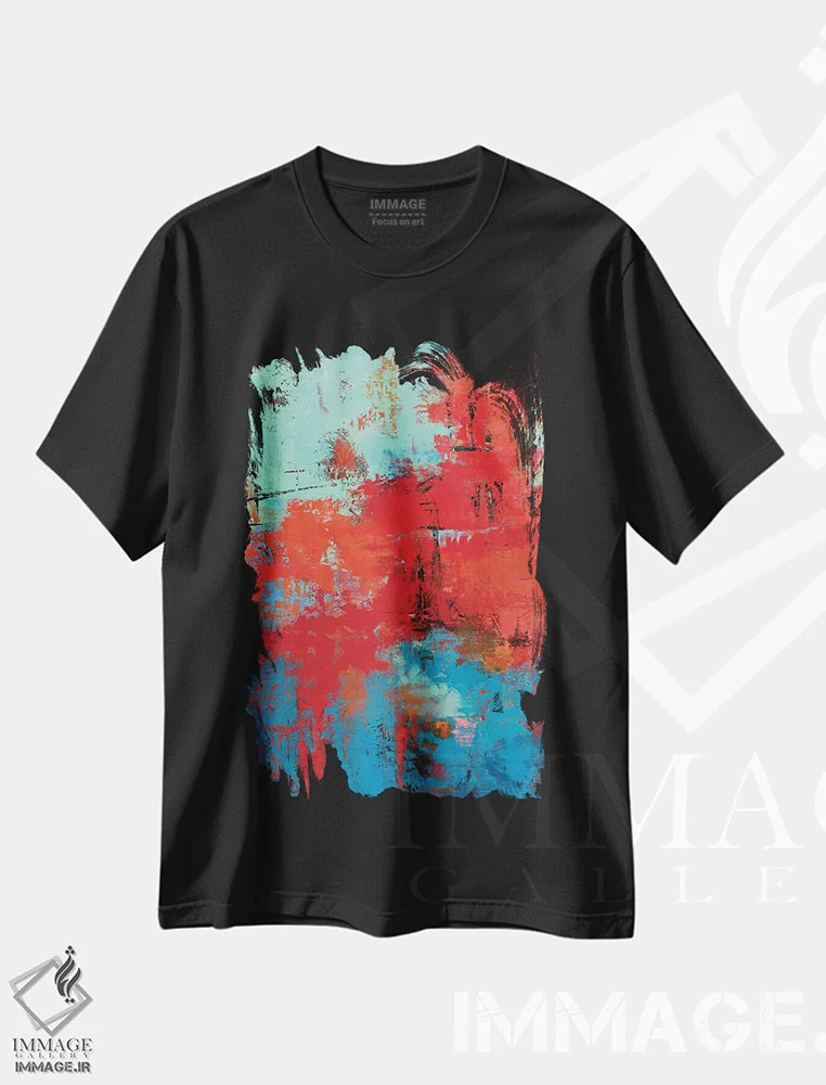 تیشرت مشکی طرح دار انتزاعی IX اثر اولنا بوگاتسکا | immage.ir