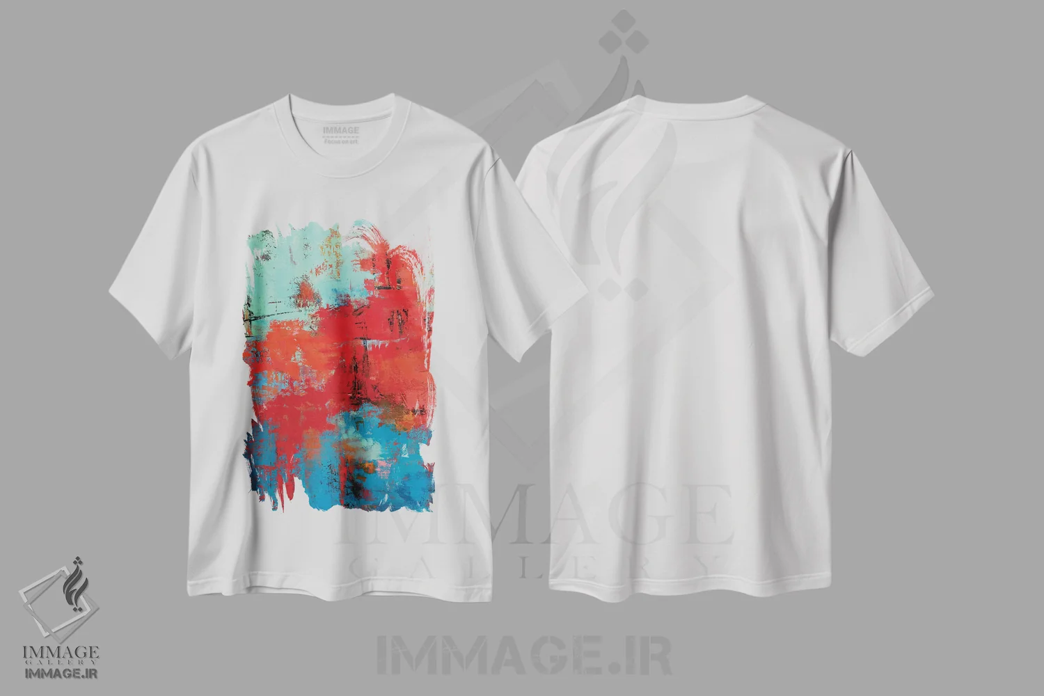 تیشرت سفید طرح دار انتزاعی IX اثر اولنا بوگاتسکا | فروشگاه ایماژ