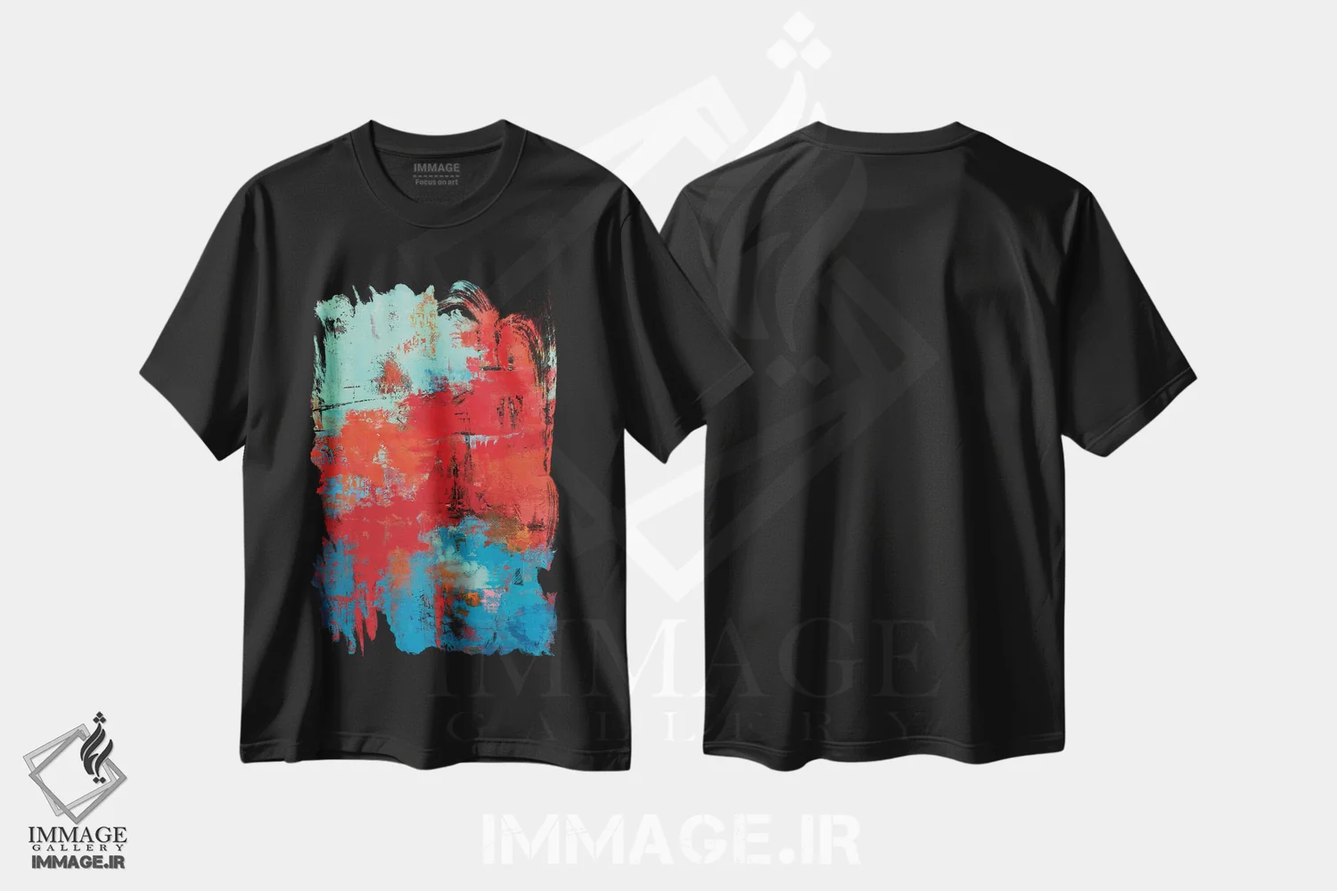 تیشرت مشکی طرح دار انتزاعی IX اثر اولنا بوگاتسکا | immage.ir
