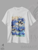 تیشرت سفید طرح دار روز زنبورگون، آبستره اثر اولنا بوگاتسکا | فروشگاه ایماژ