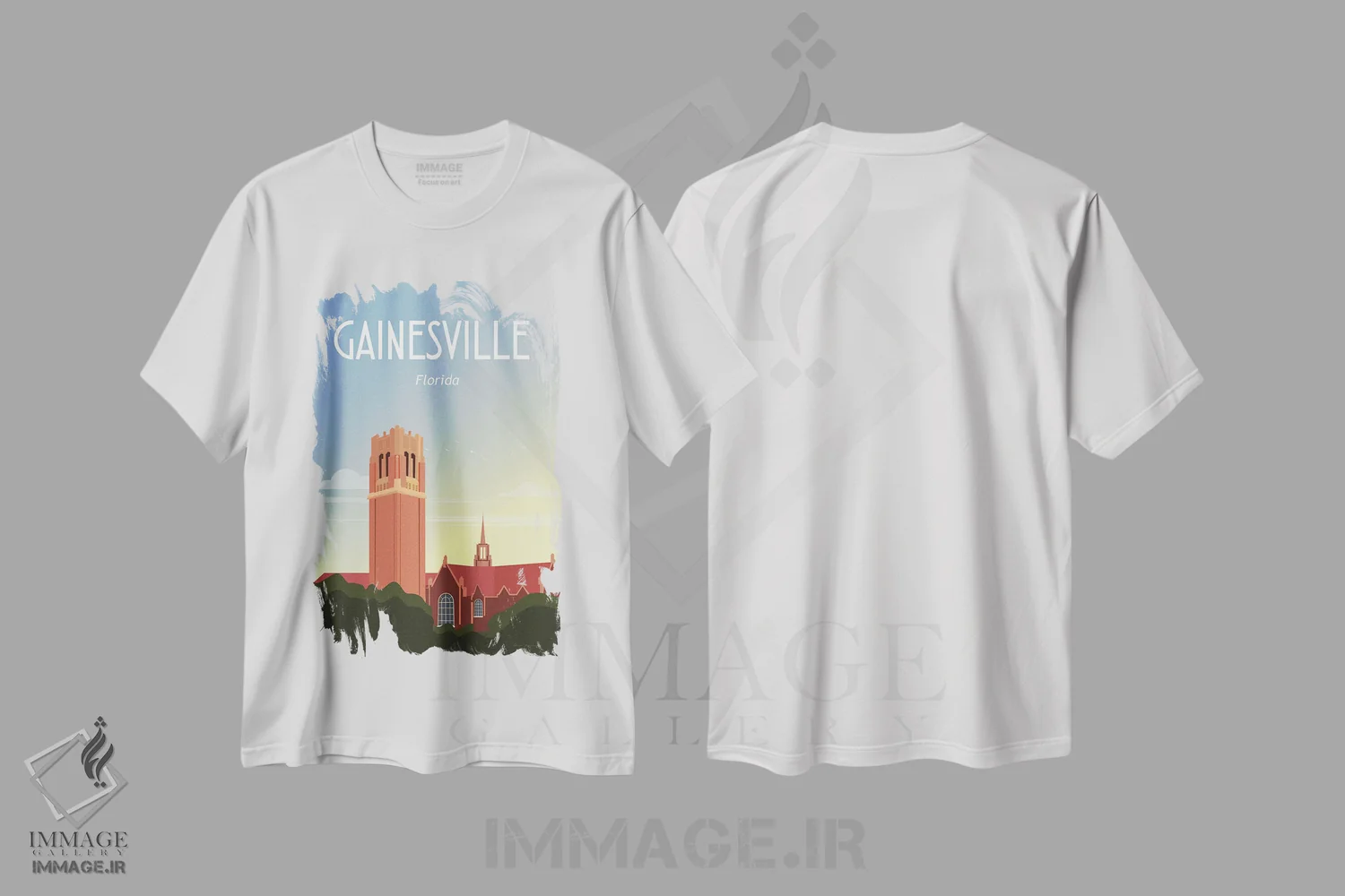 تیشرت سفید طرح دار گینزویل، تایپوگرافی اثر عمر اسکالانته | immage.ir