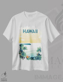 تیشرت سفید طرح دار هاوایی، دکور ساحلی اثر عمر اسکالانته | immage.ir