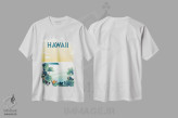 تیشرت سفید طرح دار هاوایی، دکور ساحلی اثر عمر اسکالانته | immage.ir
